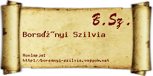 Borsányi Szilvia névjegykártya