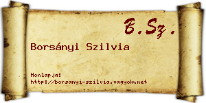 Borsányi Szilvia névjegykártya