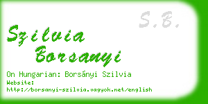 szilvia borsanyi business card