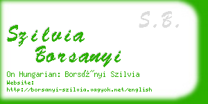 szilvia borsanyi business card